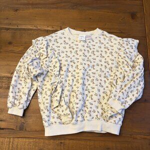 ZARA Girls Floral & Ruffle Sweatshirt- size 6